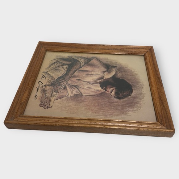 EXTREMELY RARE VINTAGE 1981 FRANCES HOOK THE CARPENTER JESUS PRINT LITHOGRAPH - Picture 3 of 6